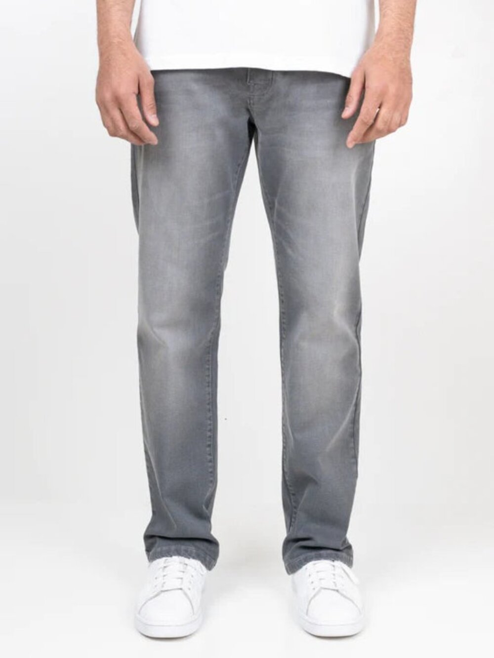 Brisk Light Grey Slim Straight Comfort Stretch Jeans